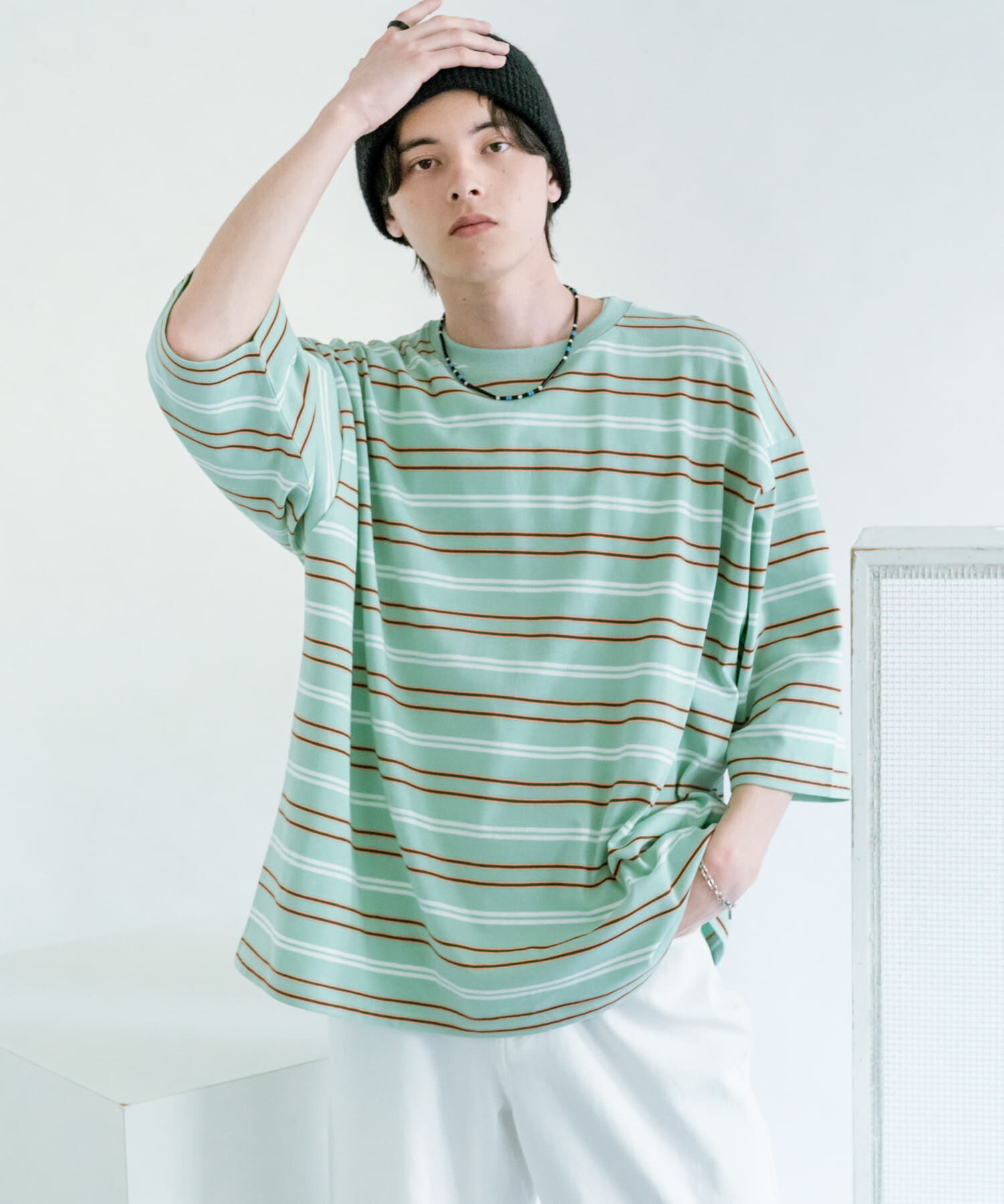 SENSE OF PLACE by URBAN RESEARCH「『ユニセックス』ボーダーエクストラルーズTシャツ」|Tシャツ・カットソー|ミント
