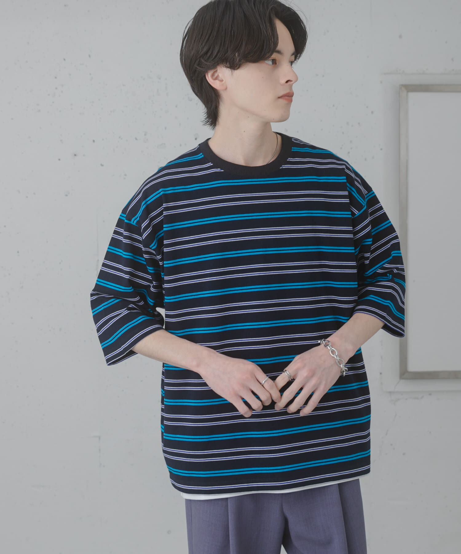 SENSE OF PLACE by URBAN RESEARCH「『ユニセックス』ボーダーエクストラルーズTシャツ」|Tシャツ・カットソー|