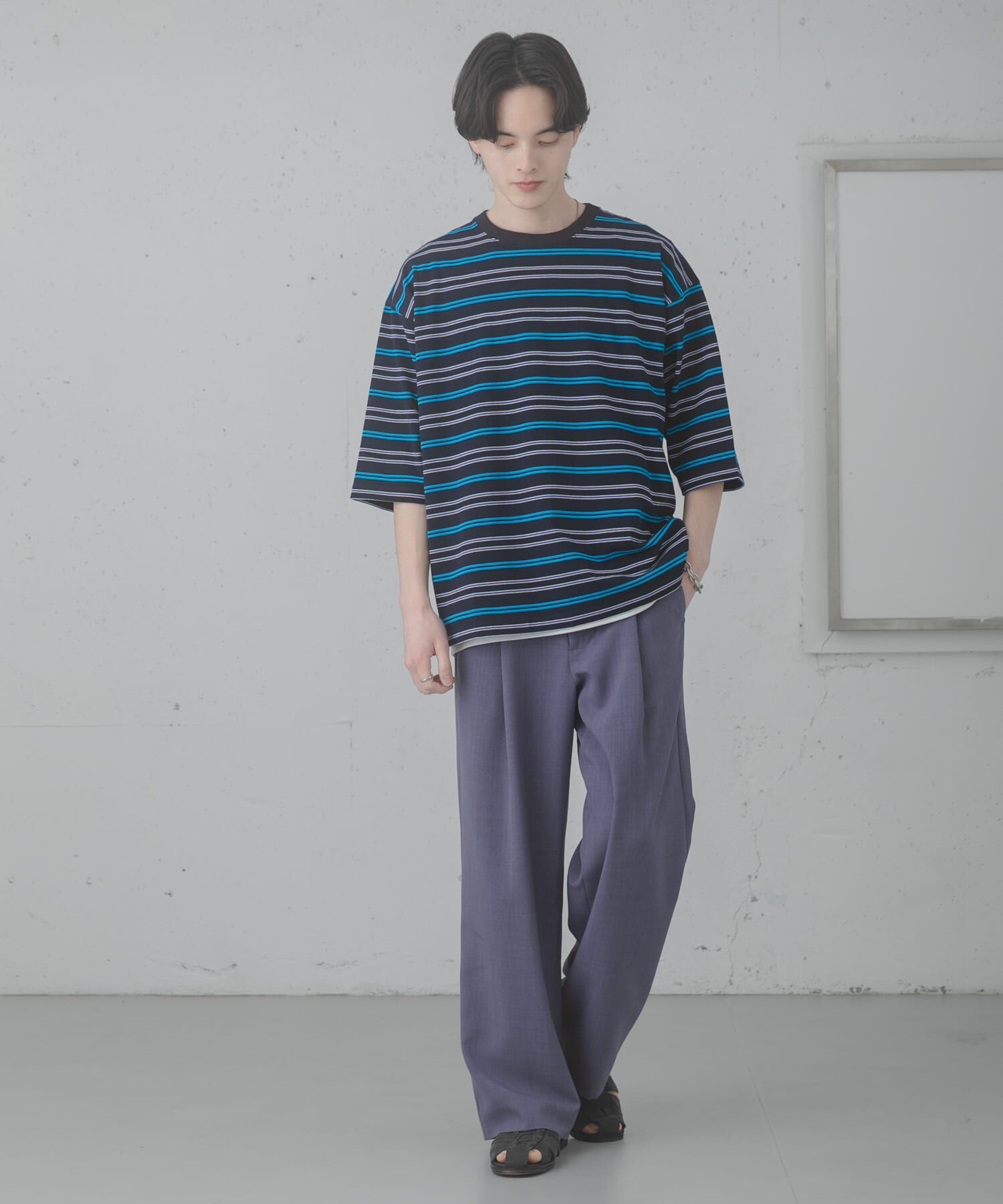 SENSE OF PLACE by URBAN RESEARCH「『ユニセックス』ボーダーエクストラルーズTシャツ」|Tシャツ・カットソー|