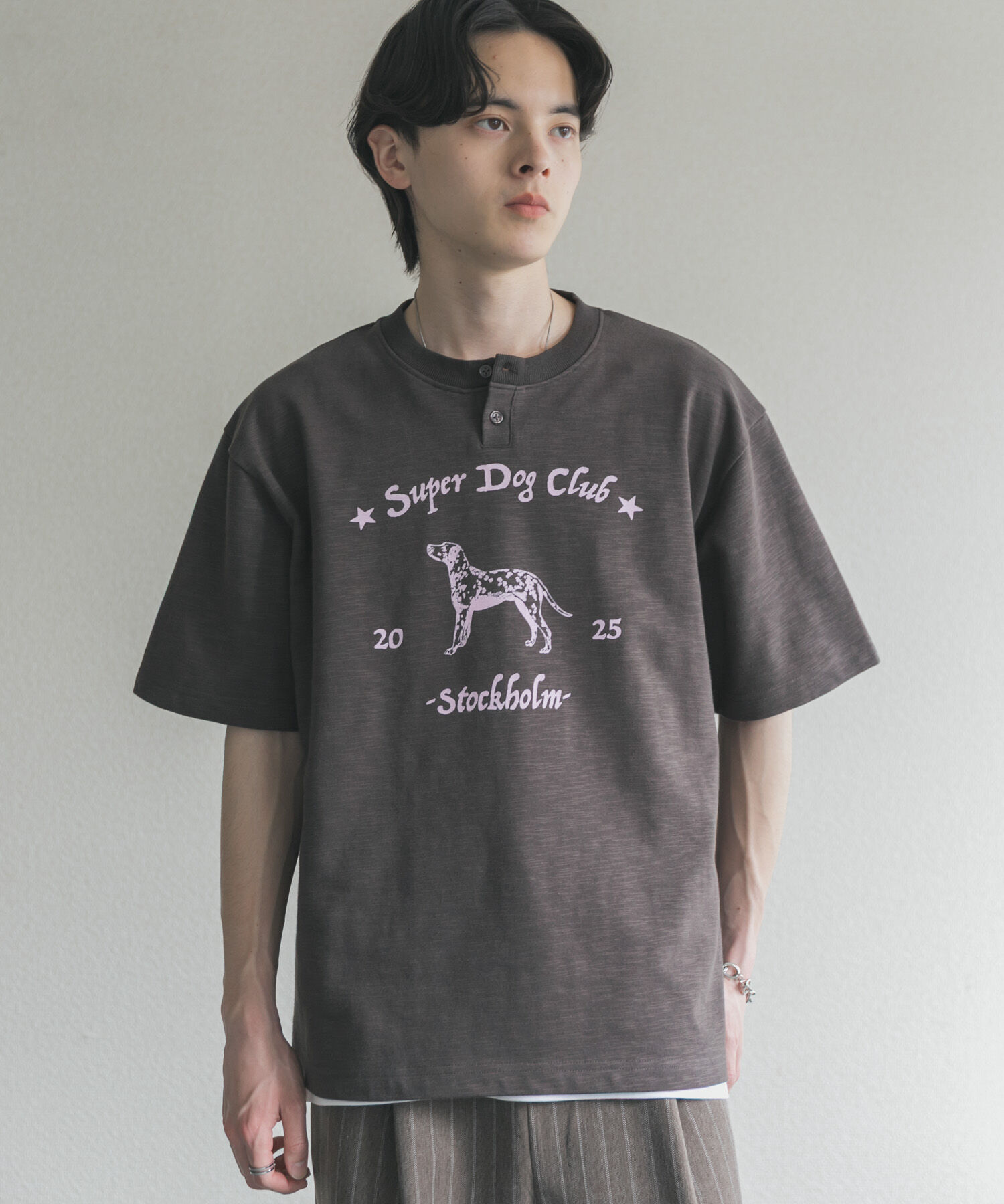SENSE OF PLACE by URBAN RESEARCH「ヴィンテージグラフィックヘンリーネックTシャツ」|Tシャツ・カットソー|