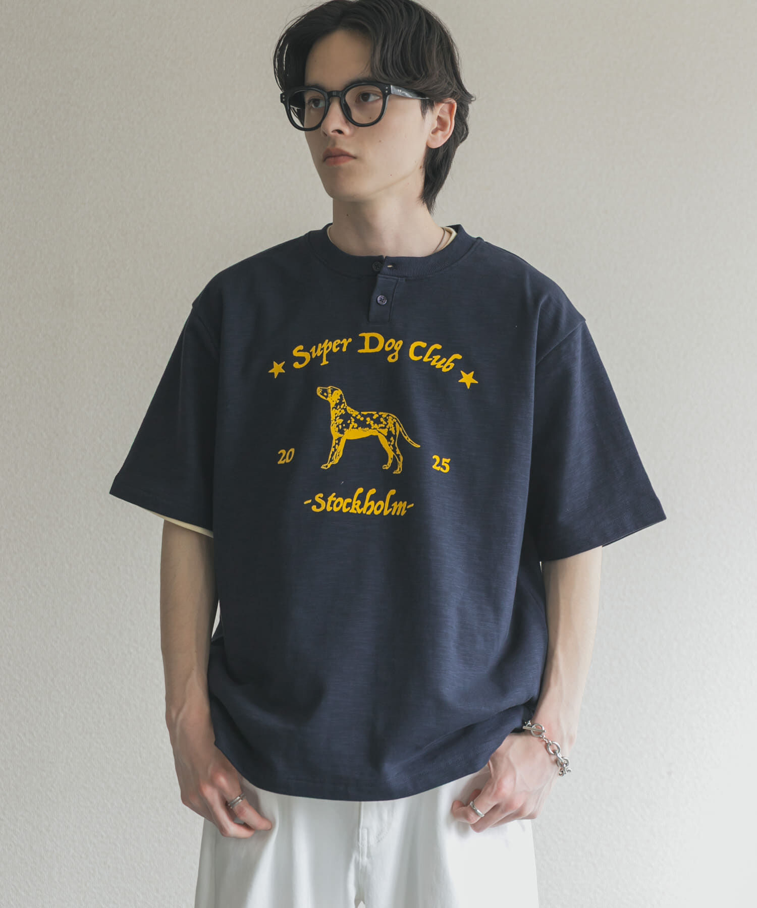 SENSE OF PLACE by URBAN RESEARCH「ヴィンテージグラフィックヘンリーネックTシャツ」|Tシャツ・カットソー|