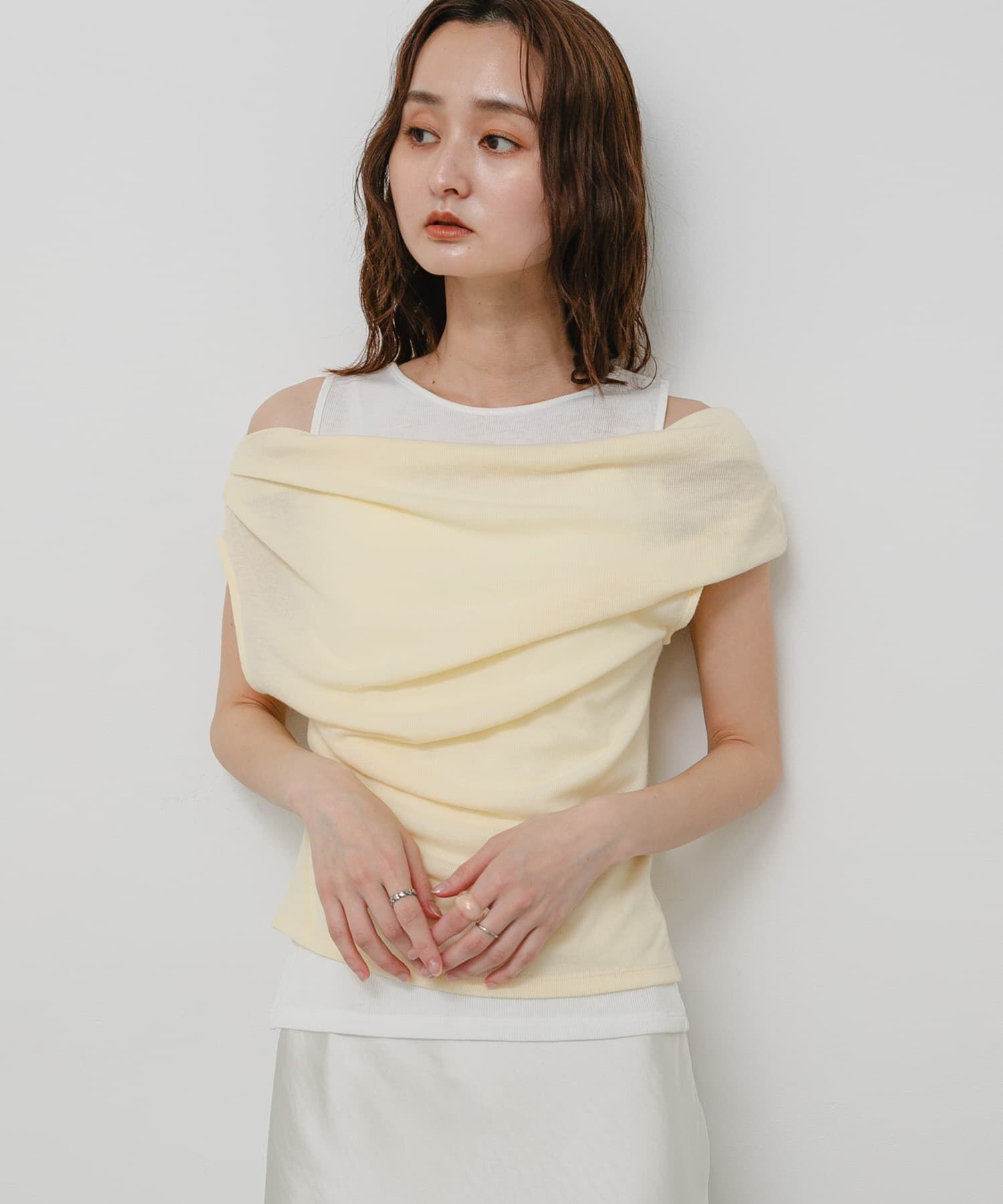 SENSE OF PLACE by URBAN RESEARCH「レイヤードドレープカットソー」|タンクトップ|