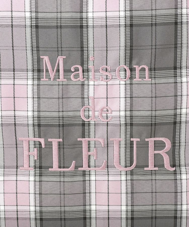 Maison de FLEUR「ブランドロゴ刺繍チェックスクエアトート」|トートバッグ|
