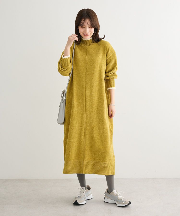 Green Parks「配色リラックスモールニットワンピース」|ワンピース|