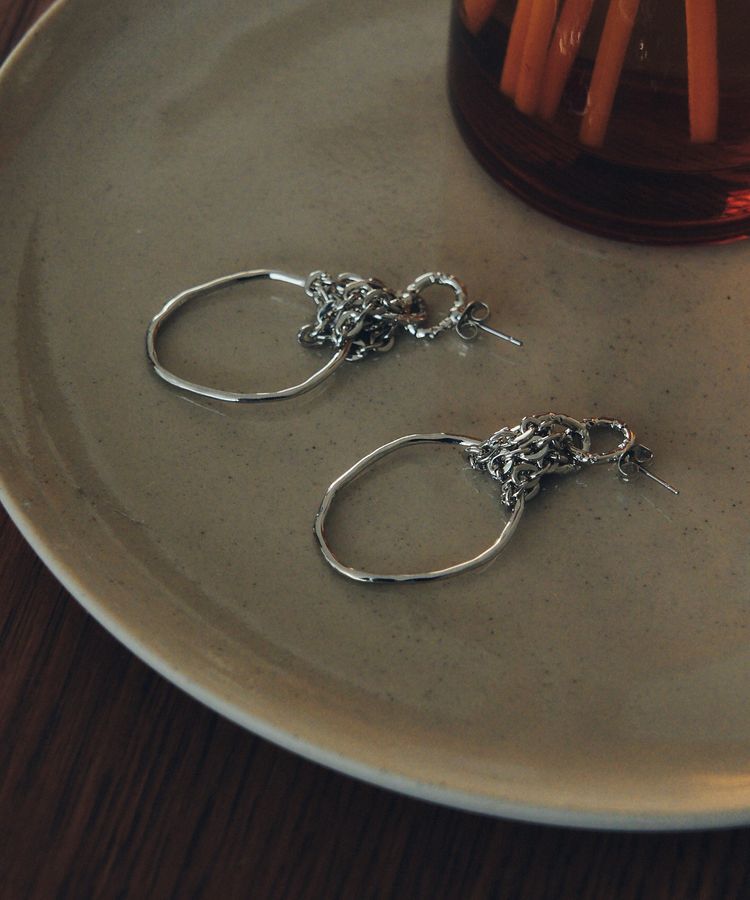 YECCA VECCA「フープチェーンピアス」|ピアス|Silver
