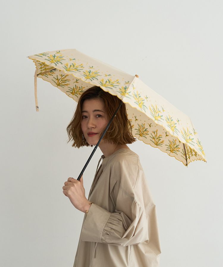 YECCA VECCA「【because】ミモザ刺繍ミニ」|傘|