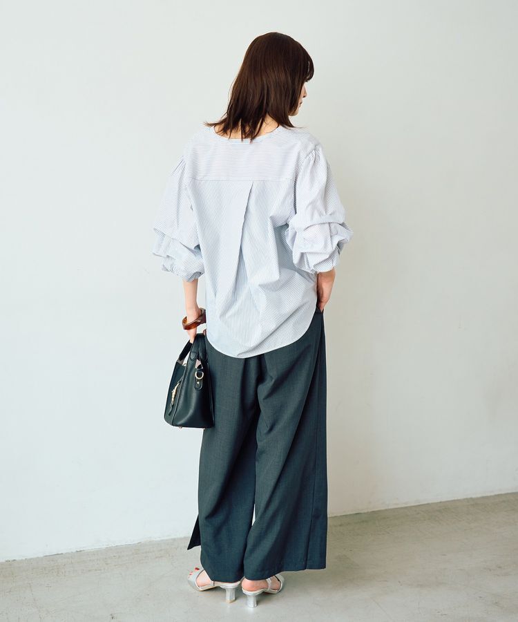 YECCA VECCA「タックスリーブスキッパーブラウス」|シャツ・ブラウス|