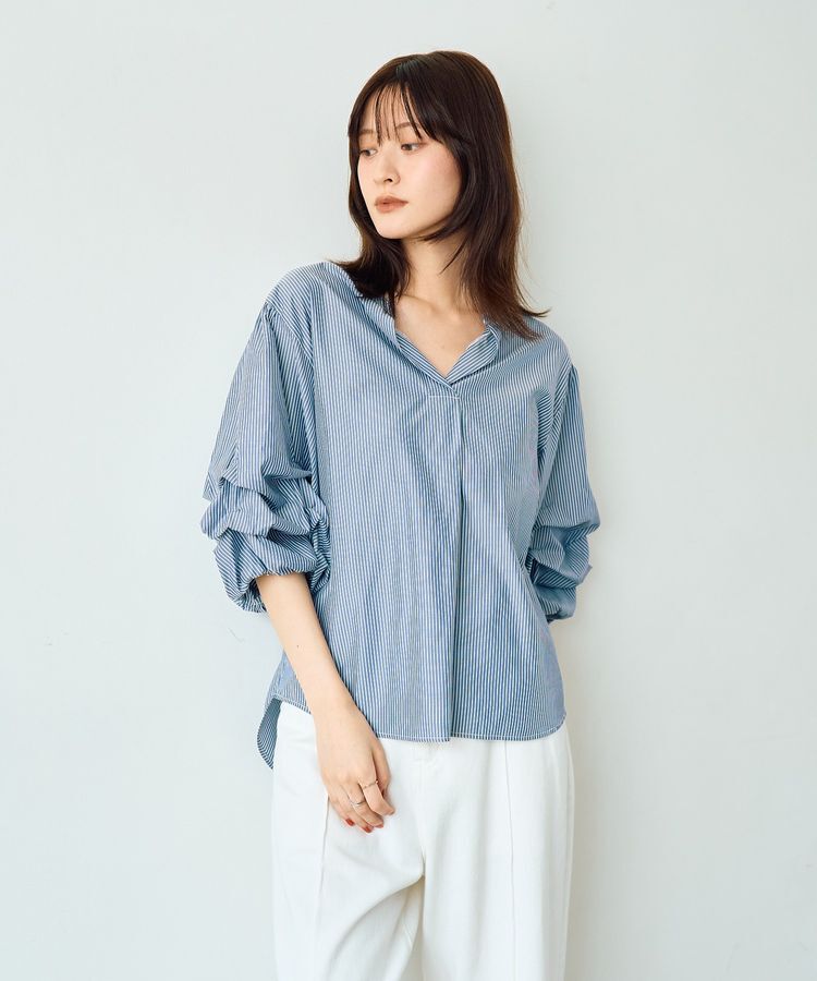 YECCA VECCA「タックスリーブスキッパーブラウス」|シャツ・ブラウス|