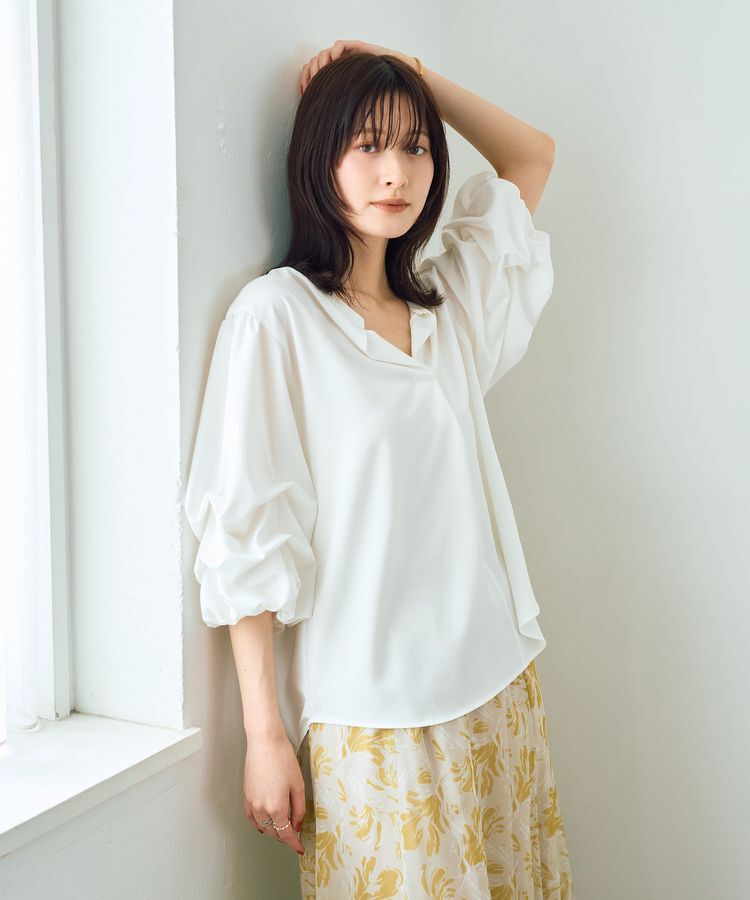 YECCA VECCA「タックスリーブスキッパーブラウス」|シャツ・ブラウス|