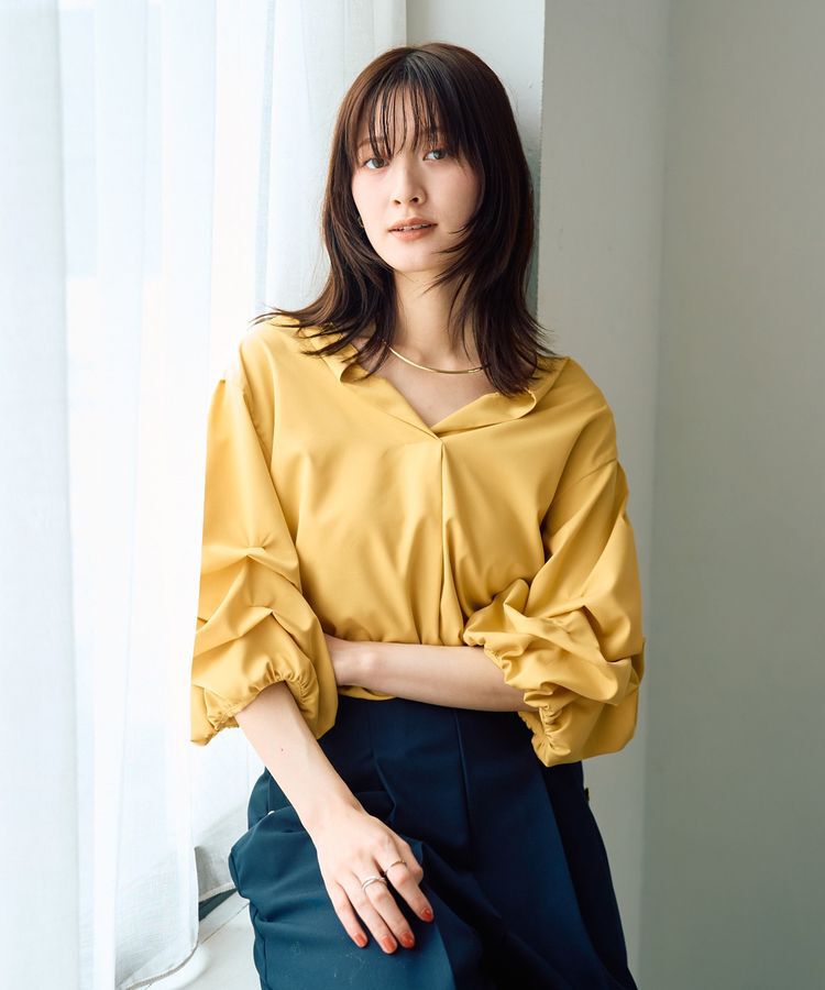 YECCA VECCA「タックスリーブスキッパーブラウス」|シャツ・ブラウス|