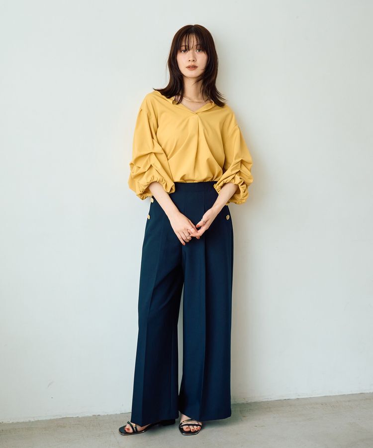 YECCA VECCA「タックスリーブスキッパーブラウス」|シャツ・ブラウス|