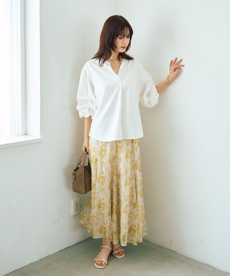 YECCA VECCA「タックスリーブスキッパーブラウス」|シャツ・ブラウス|