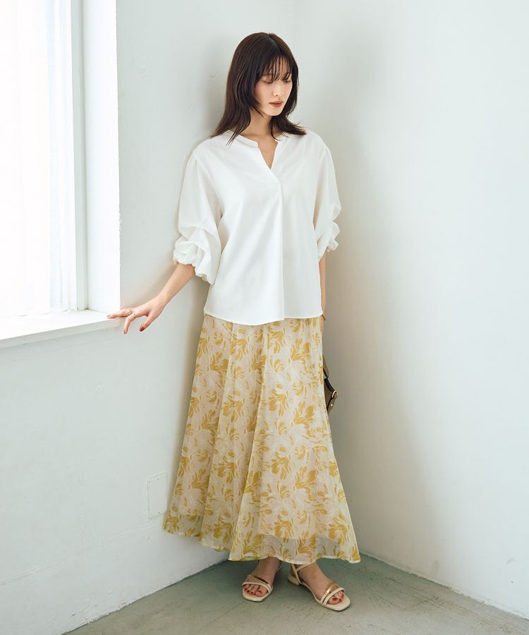 YECCA VECCA「タックスリーブスキッパーブラウス」|シャツ・ブラウス|