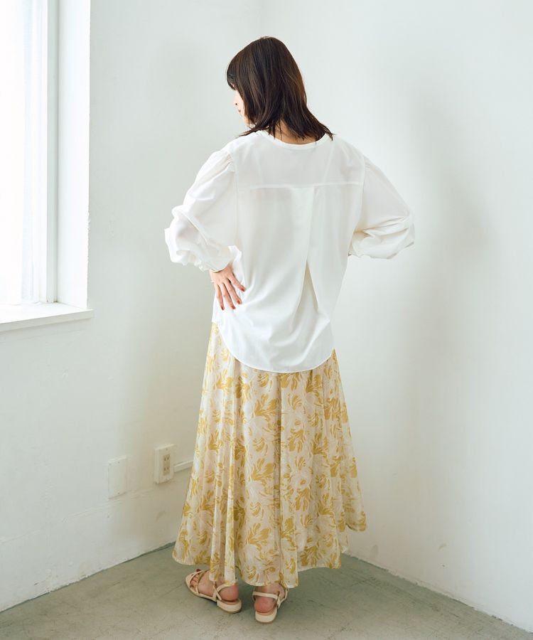 YECCA VECCA「タックスリーブスキッパーブラウス」|シャツ・ブラウス|