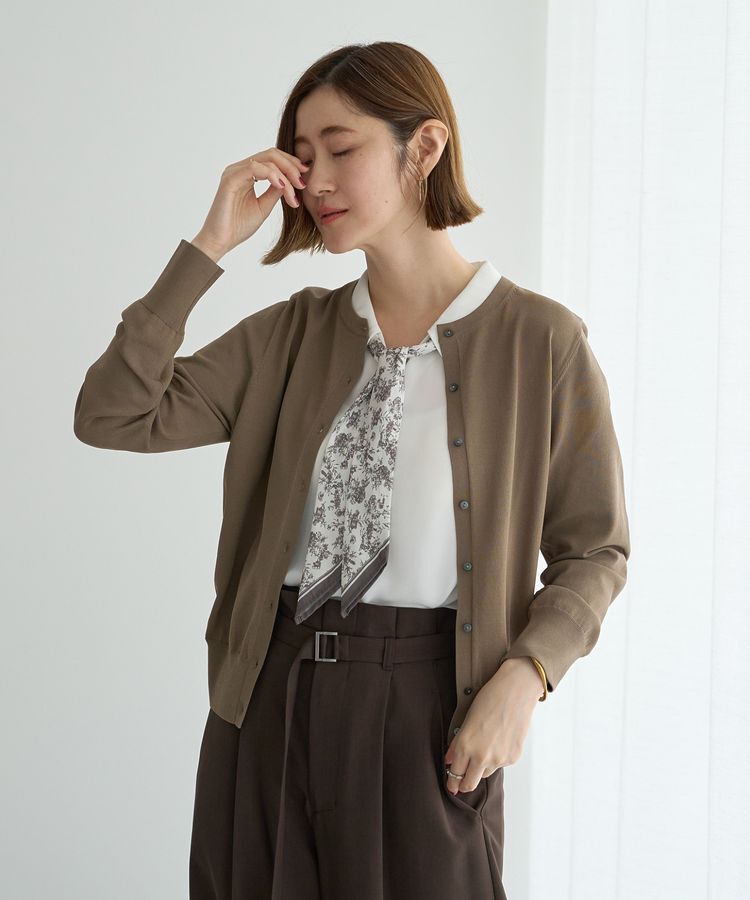 YECCA VECCA「【UVカット】クルーネックカーディガン」|カーディガン|Dark beige