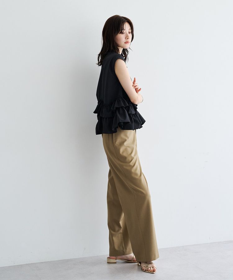 YECCA VECCA「ビジュー釦ラッフルブラウス」|シャツ・ブラウス|
