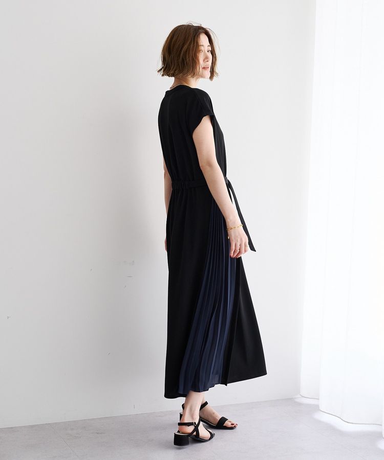 YECCA VECCA「ベルテッドプリーツ切替ワンピース」|ワンピース|