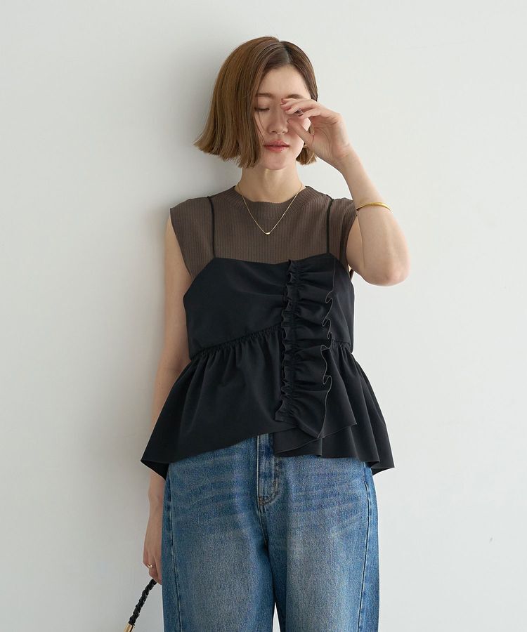 YECCA VECCA「【2点SET】ラッフルキャミセットニット」|ニット・セーター|