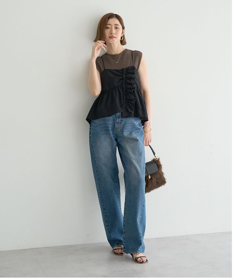 YECCA VECCA「【2点SET】ラッフルキャミセットニット」|ニット・セーター|