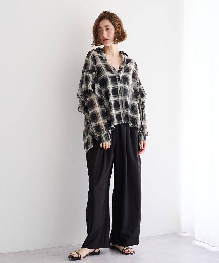 YECCA VECCA「サイドラインイージーワイドパンツ」|その他|