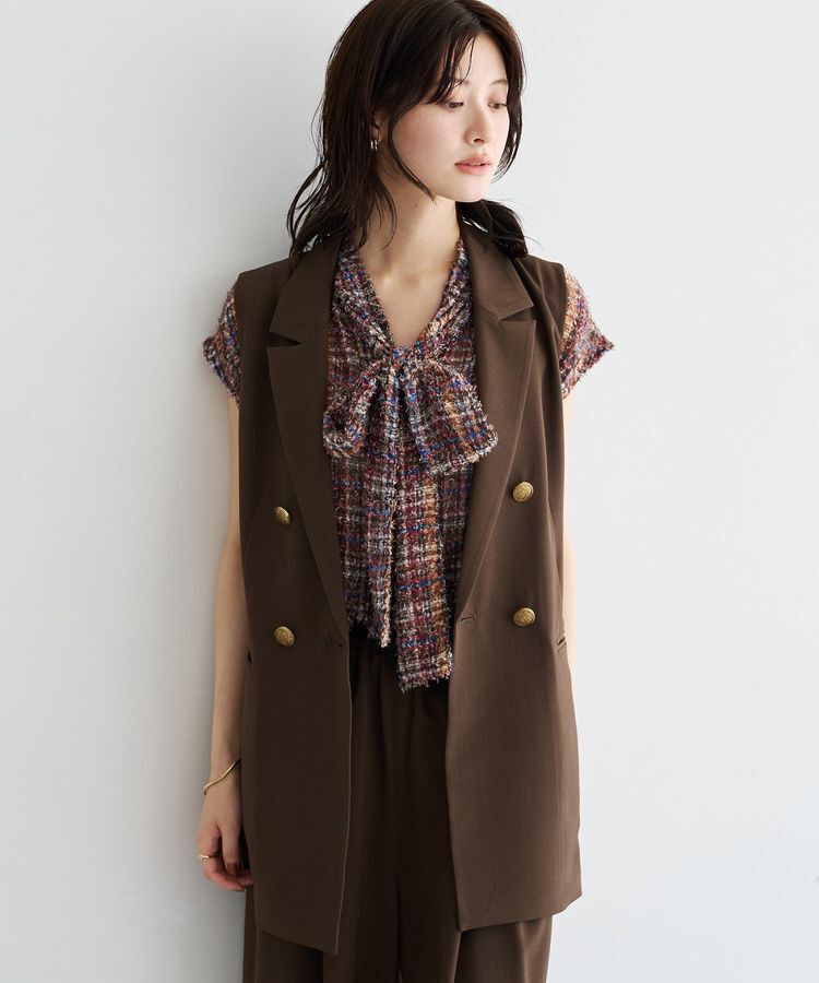 YECCA VECCA「金釦ジレ」|ベスト・ジレ|Brown