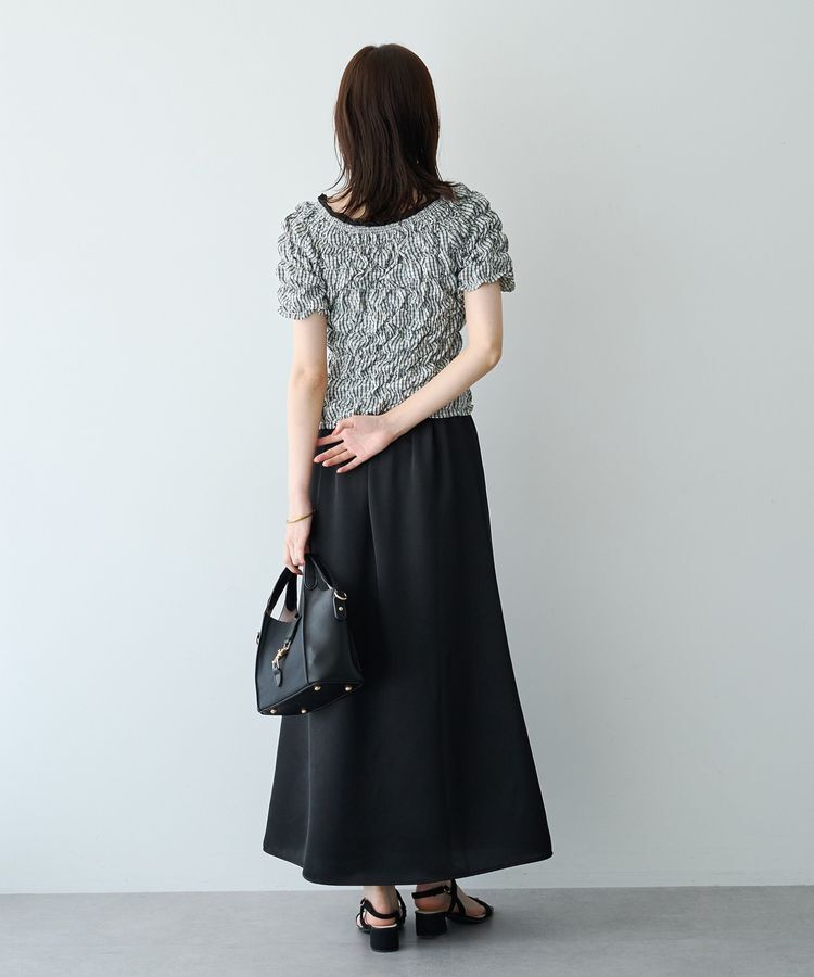 YECCA VECCA「【2way着用可能】チェック柄シャーリングブラウス」|シャツ・ブラウス|