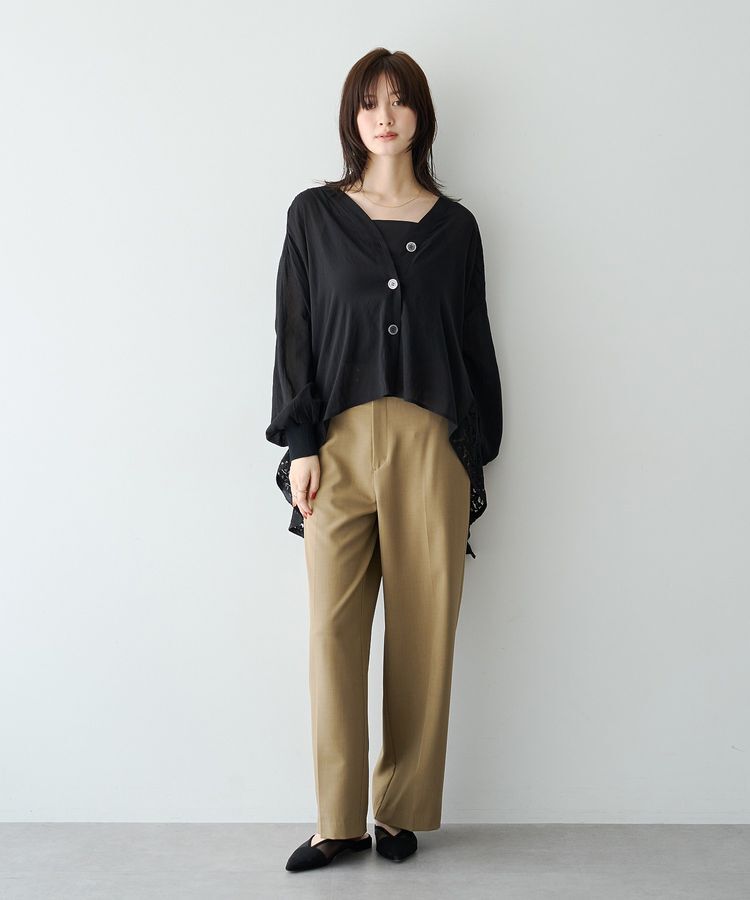 YECCA VECCA「バックレースヘムドッキングカーディガン」|カーディガン|