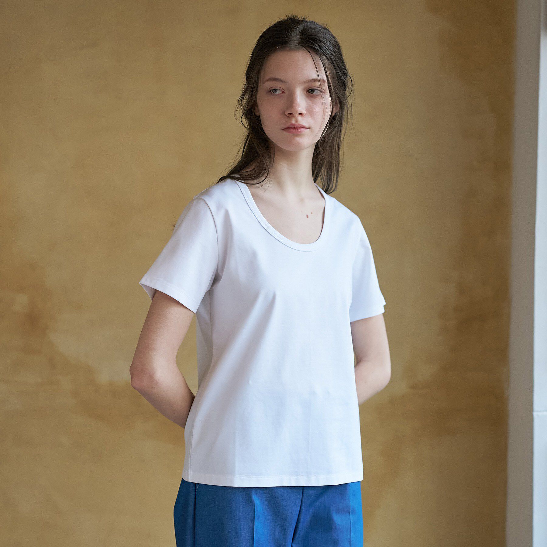 DRESSTERIOR「【接触冷感/抗菌防臭/UVカット】クールデオドラント UネックTシャツ」|Tシャツ・カットソー|