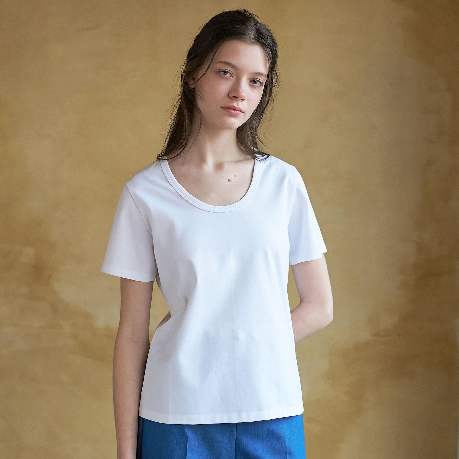 DRESSTERIOR「【接触冷感/抗菌防臭/UVカット】クールデオドラント UネックTシャツ」|Tシャツ・カットソー|