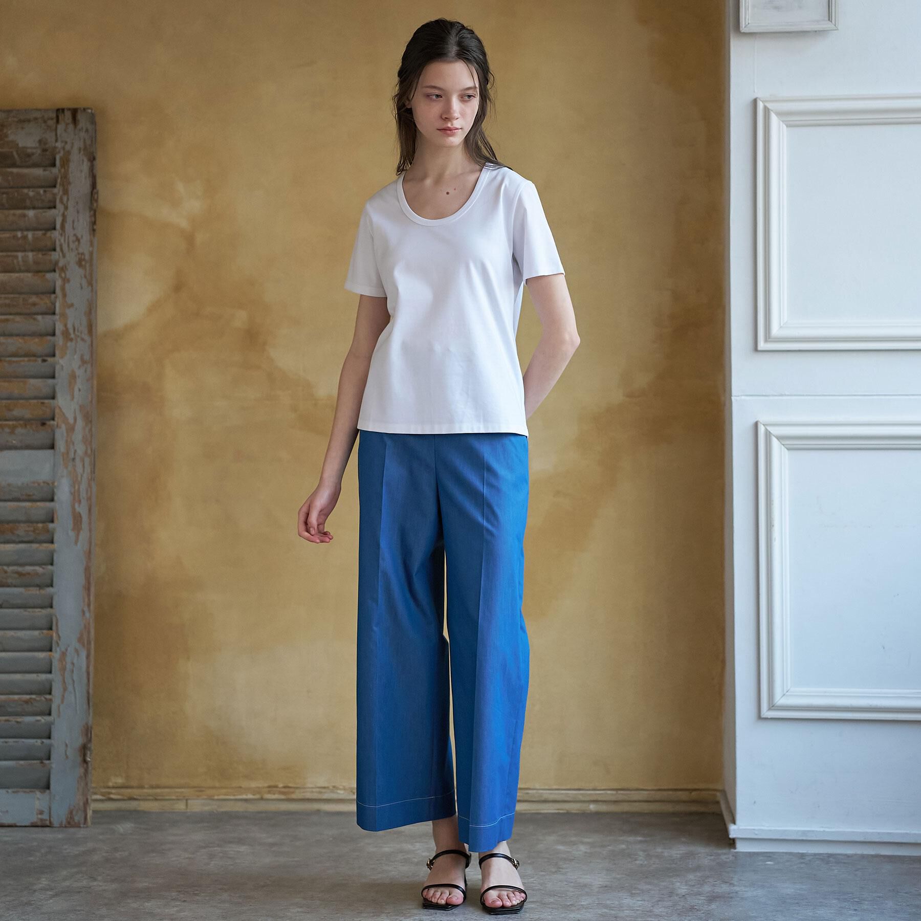 DRESSTERIOR「【接触冷感/抗菌防臭/UVカット】クールデオドラント UネックTシャツ」|Tシャツ・カットソー|