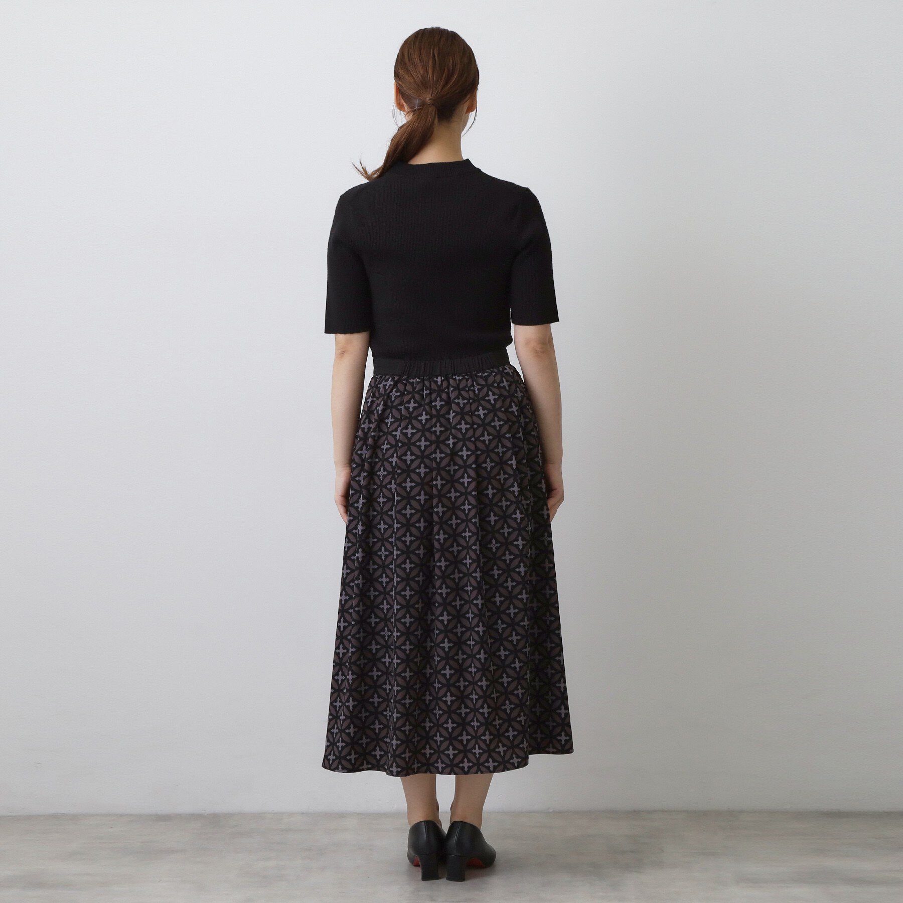 DRESSTERIOR「【異素材コンビ】オーバーラップサークルコンビワンピース」|ワンピース|