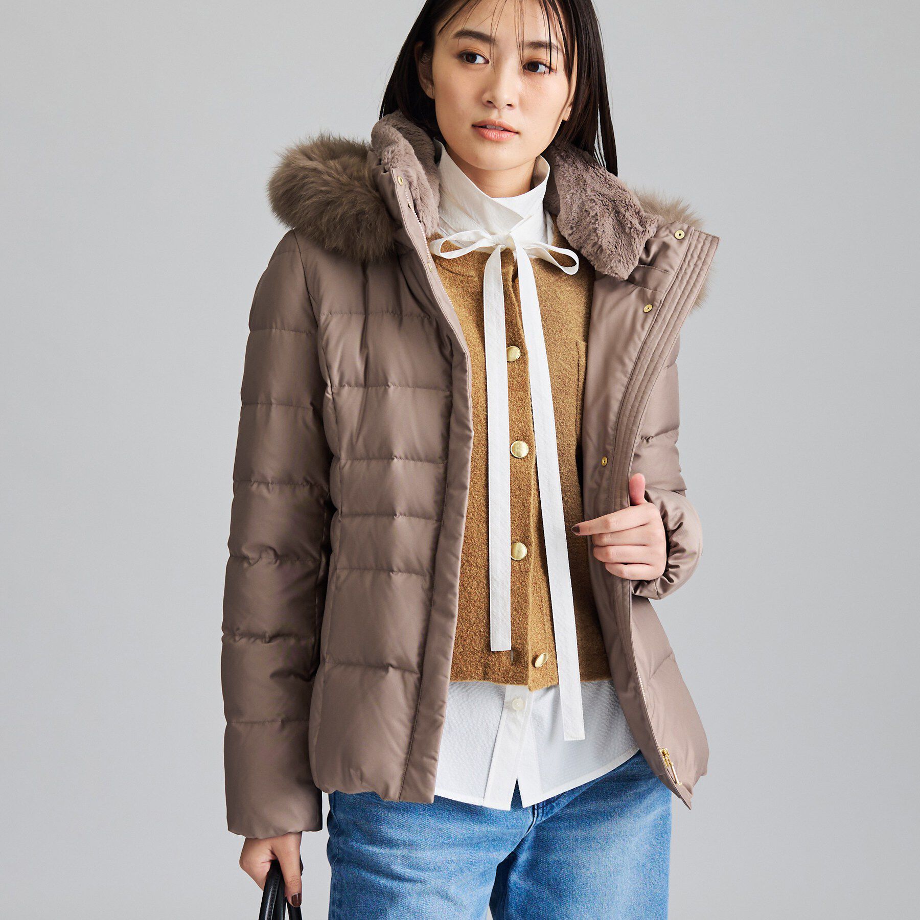 INDIVI「【名品／撥水／抗菌防臭】ショート丈リサイクルダウンコート」|ダウン|
