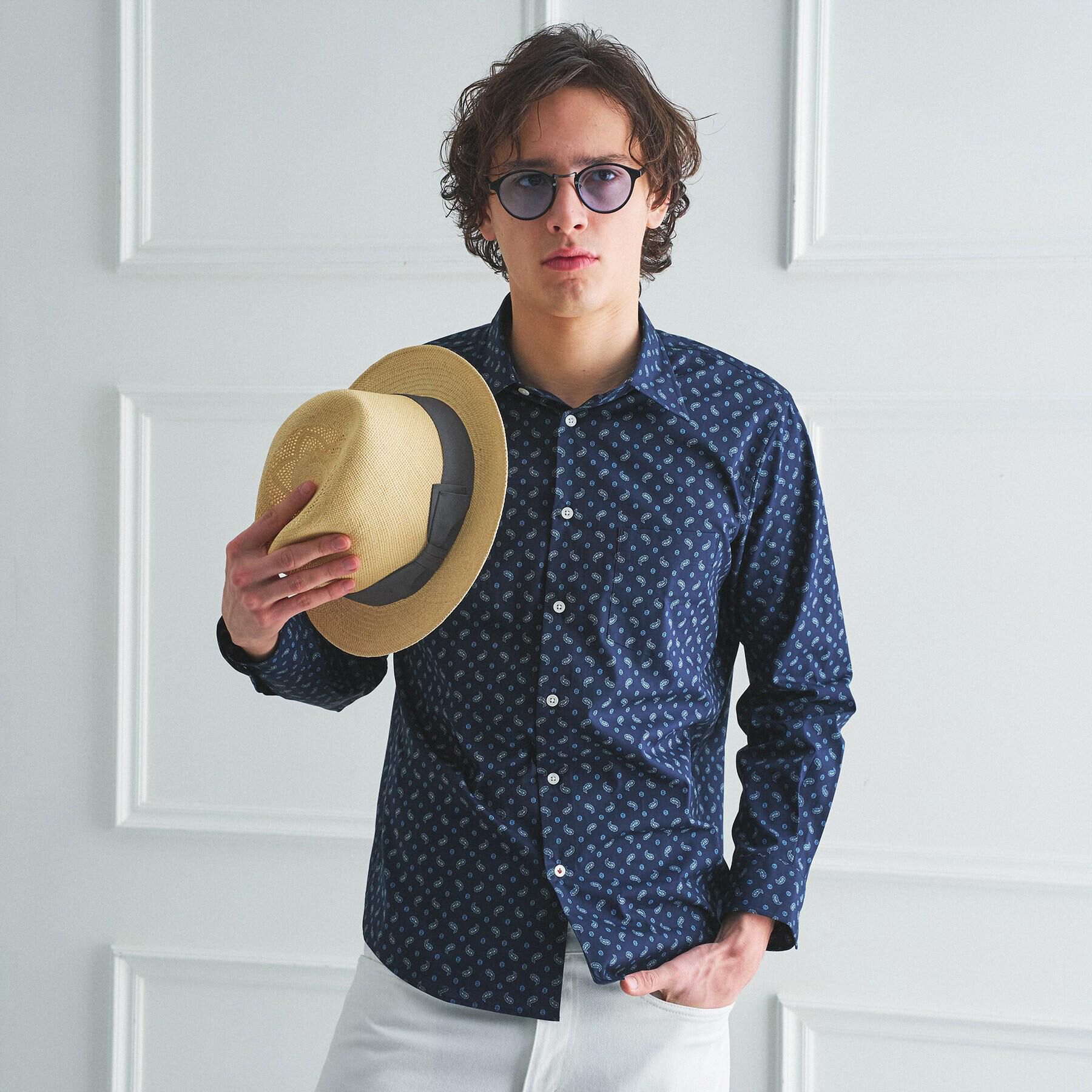 TAKEO KIKUCHI「【BOWLER HAT LABEL】小紋ペイズリープリント 長袖シャツ」|シャツ・ブラウス|