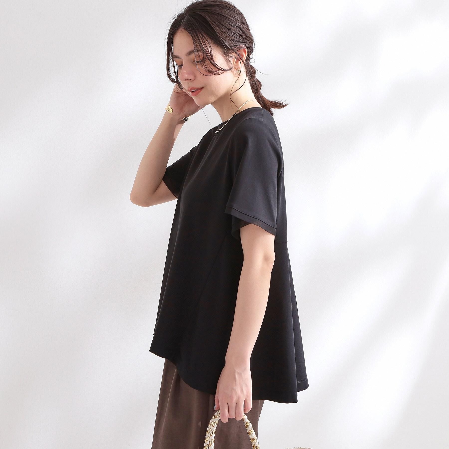 OPAQUE.CLIP「【接触冷感／UV】着る冷感スーパーアイス ペプラムカットソー《洗濯機OK》」|Tシャツ・カットソー|