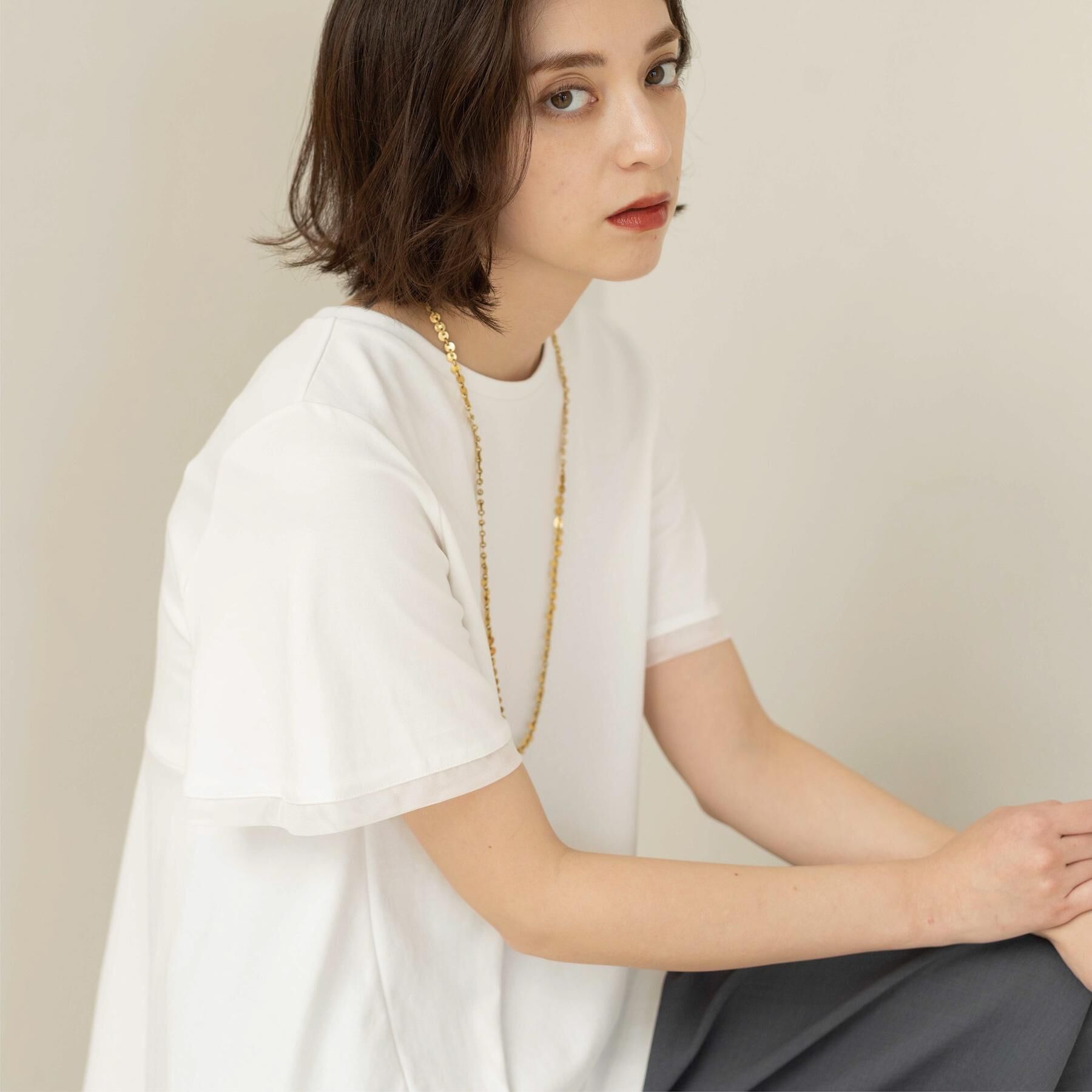 OPAQUE.CLIP「【接触冷感／UV】着る冷感スーパーアイス ペプラムカットソー《洗濯機OK》」|Tシャツ・カットソー|