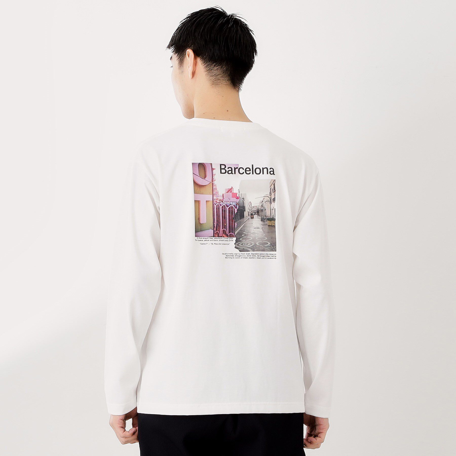 THE SHOP TK「フォトグラフプリント長袖Tシャツ【洗濯機OK】」|Tシャツ・カットソー|オフホワイト(003