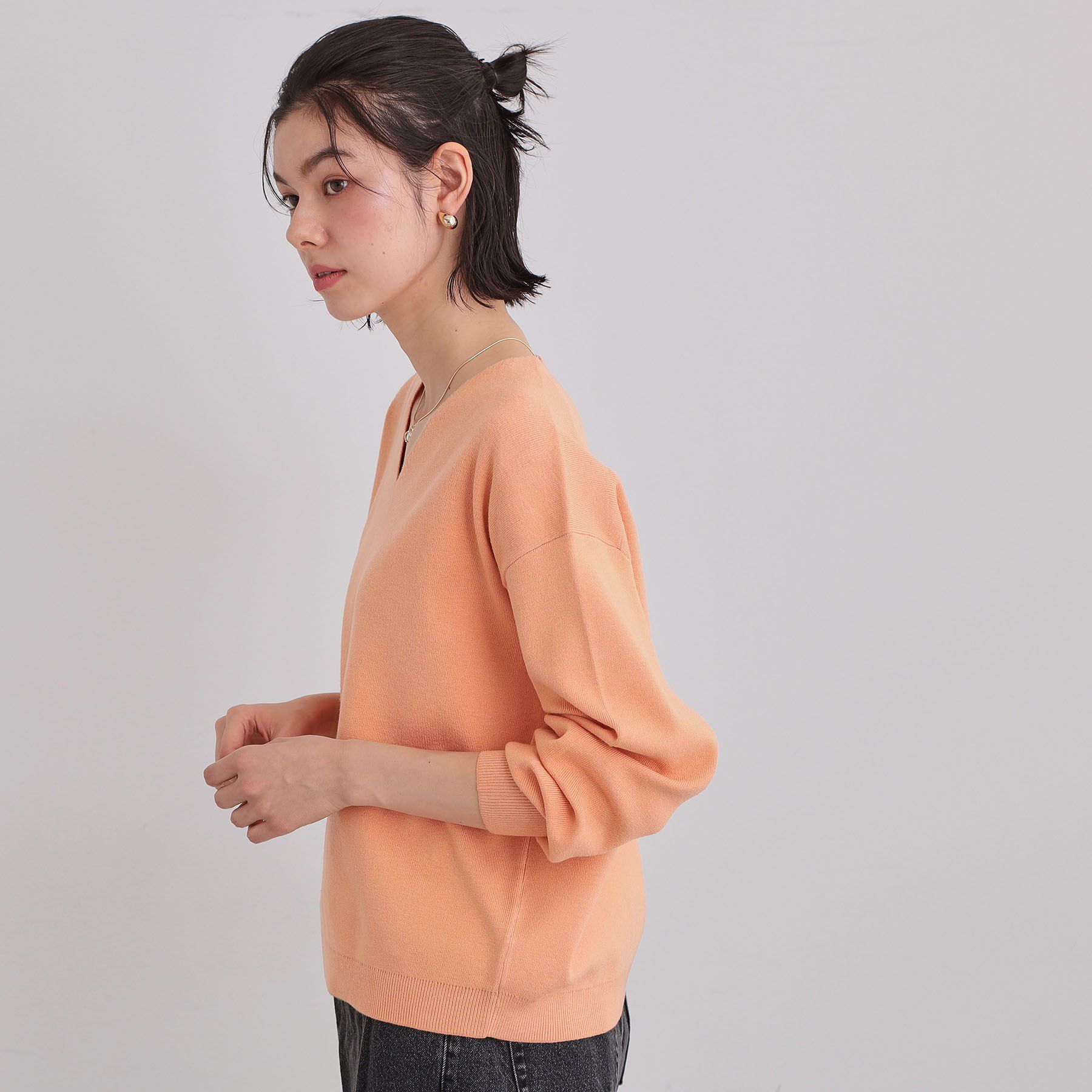 THE SHOP TK「【S-XLサイズ/上品見えが叶う】Vネックニット/洗濯機OK」|ニット・セーター|