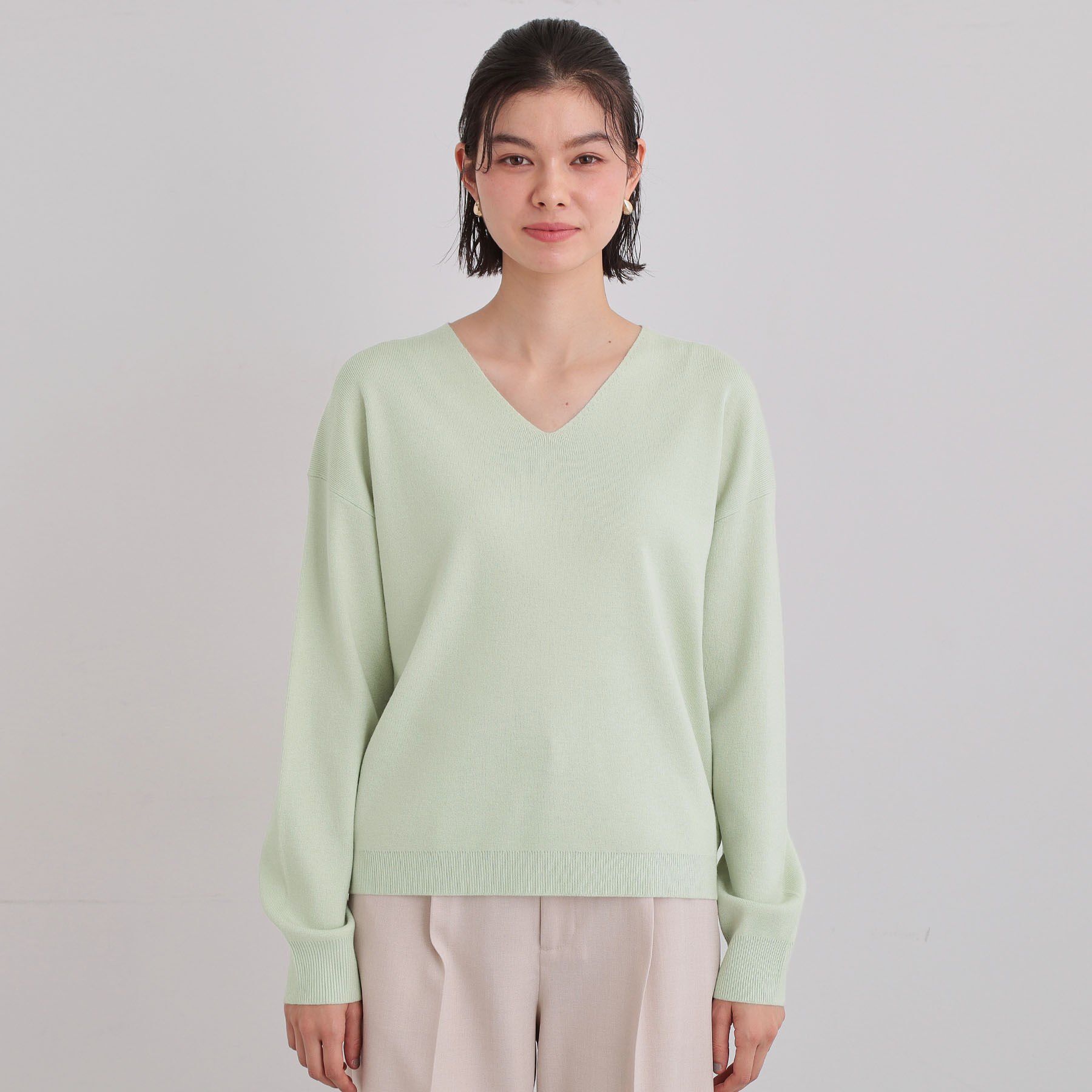 THE SHOP TK「【S-XLサイズ/上品見えが叶う】Vネックニット/洗濯機OK」|ニット・セーター|