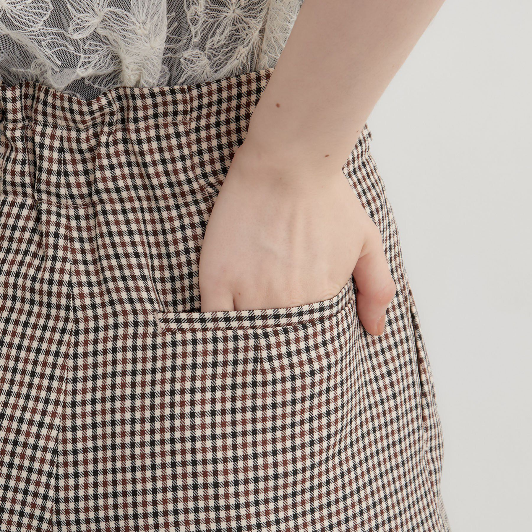 THE SHOP TK「【ウエスト位置を高く見せる】チェック柄アソートワイドパンツ」|その他|