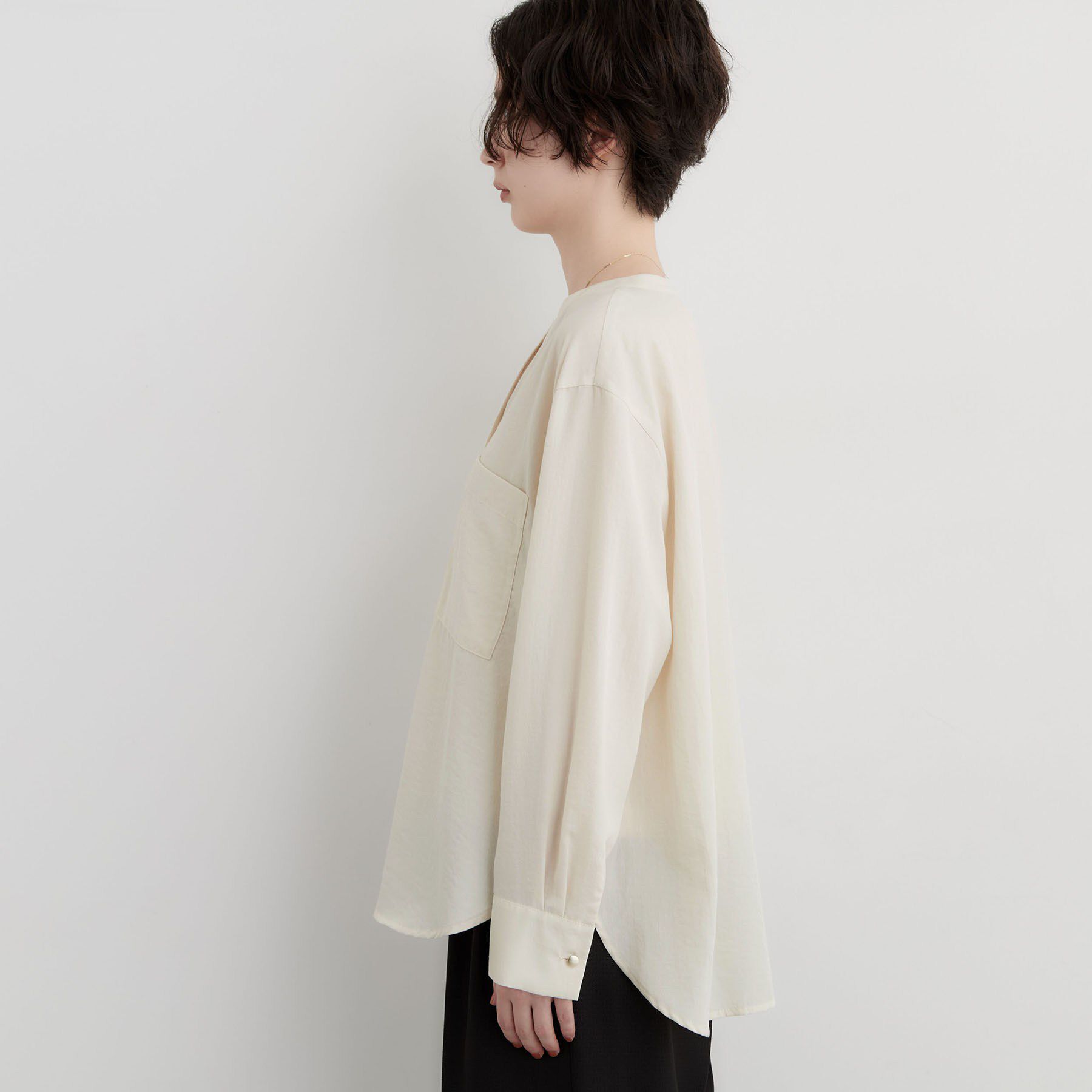THE SHOP TK「【刻みネックですっきり見え】Wポケット金ボタンシャツ」|シャツ・ブラウス|