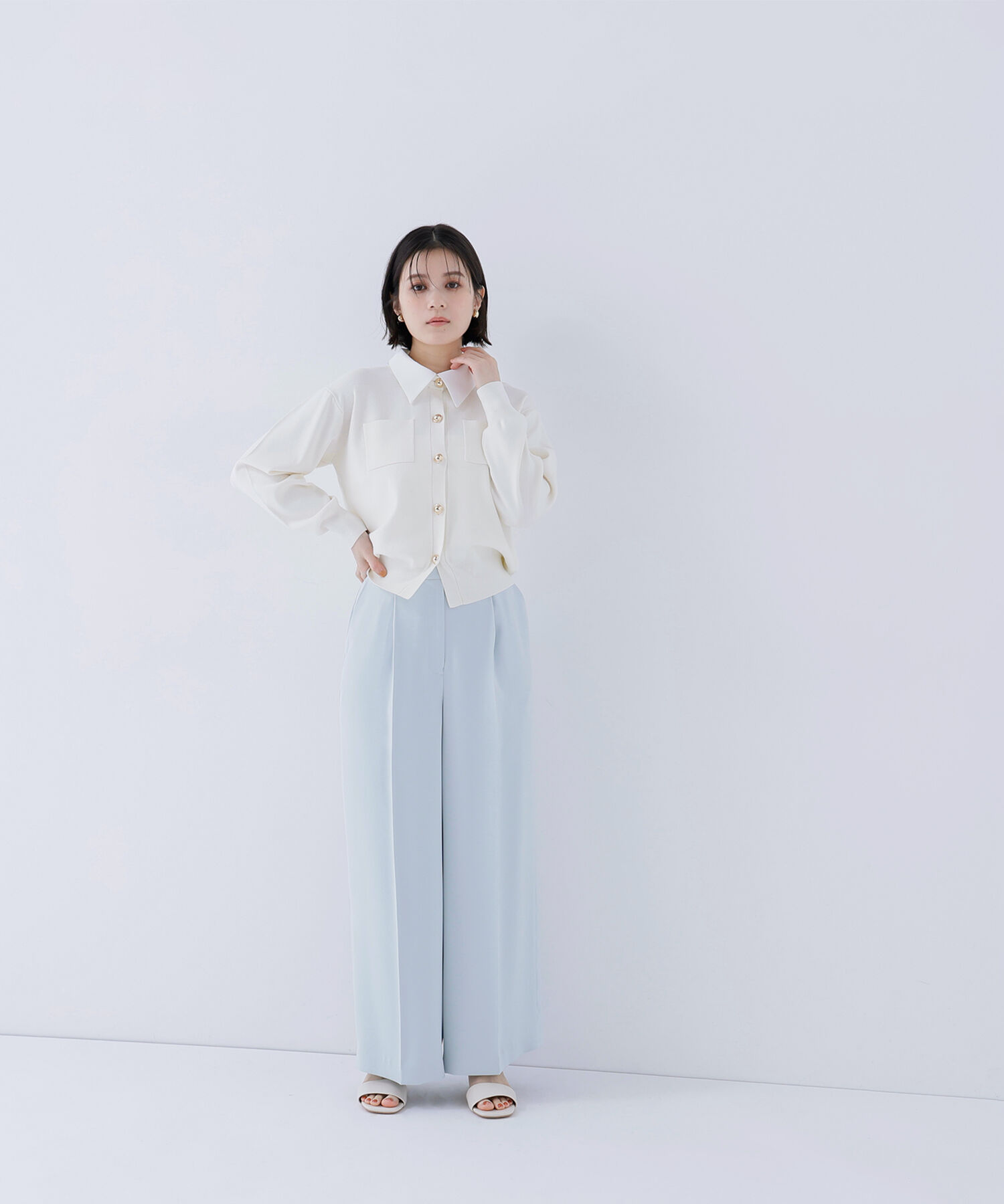  「メタルポイントワイドパンツ」|その他|ミント