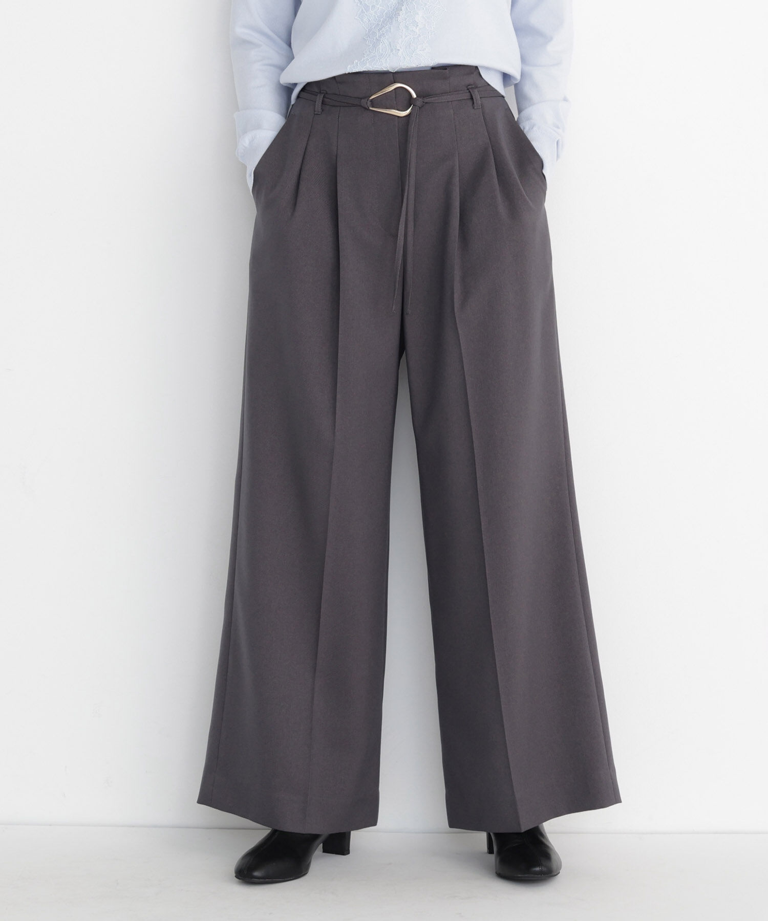  「ダブルベルトワイドパンツ」|その他|