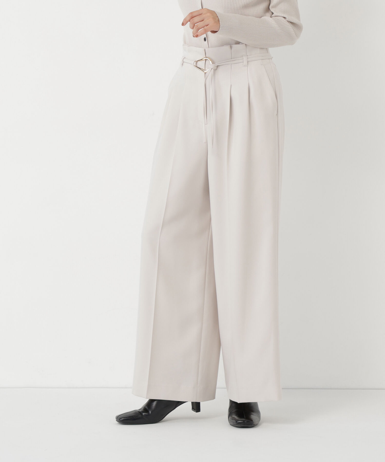  「ダブルベルトワイドパンツ」|その他|