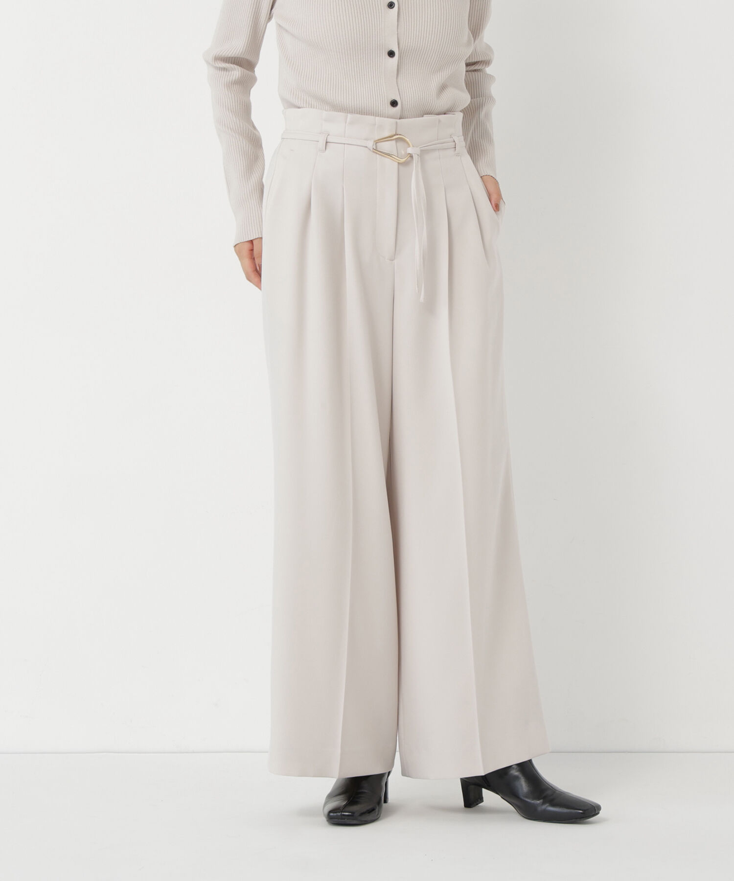 「ダブルベルトワイドパンツ」|その他|