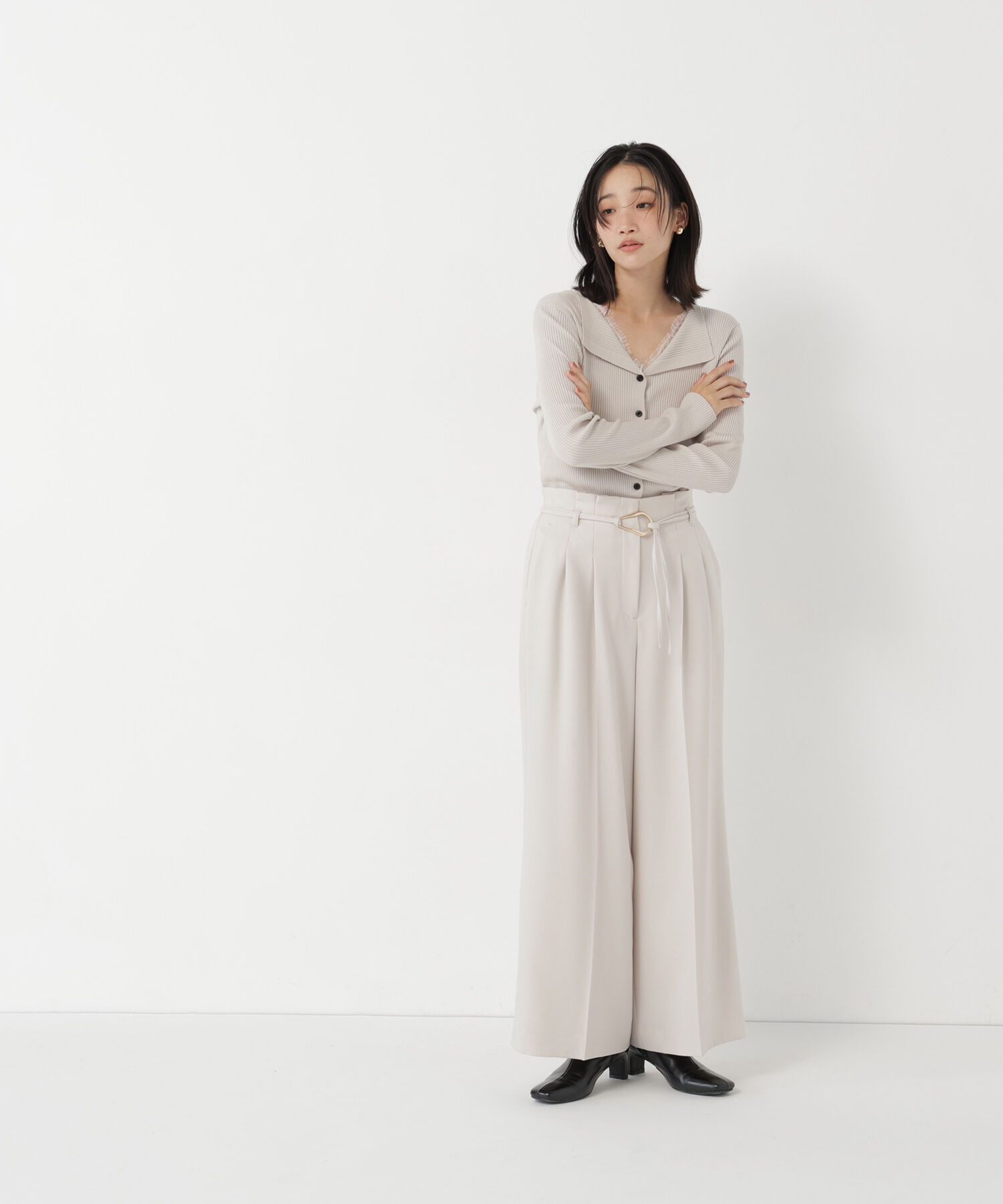  「ダブルベルトワイドパンツ」|その他|