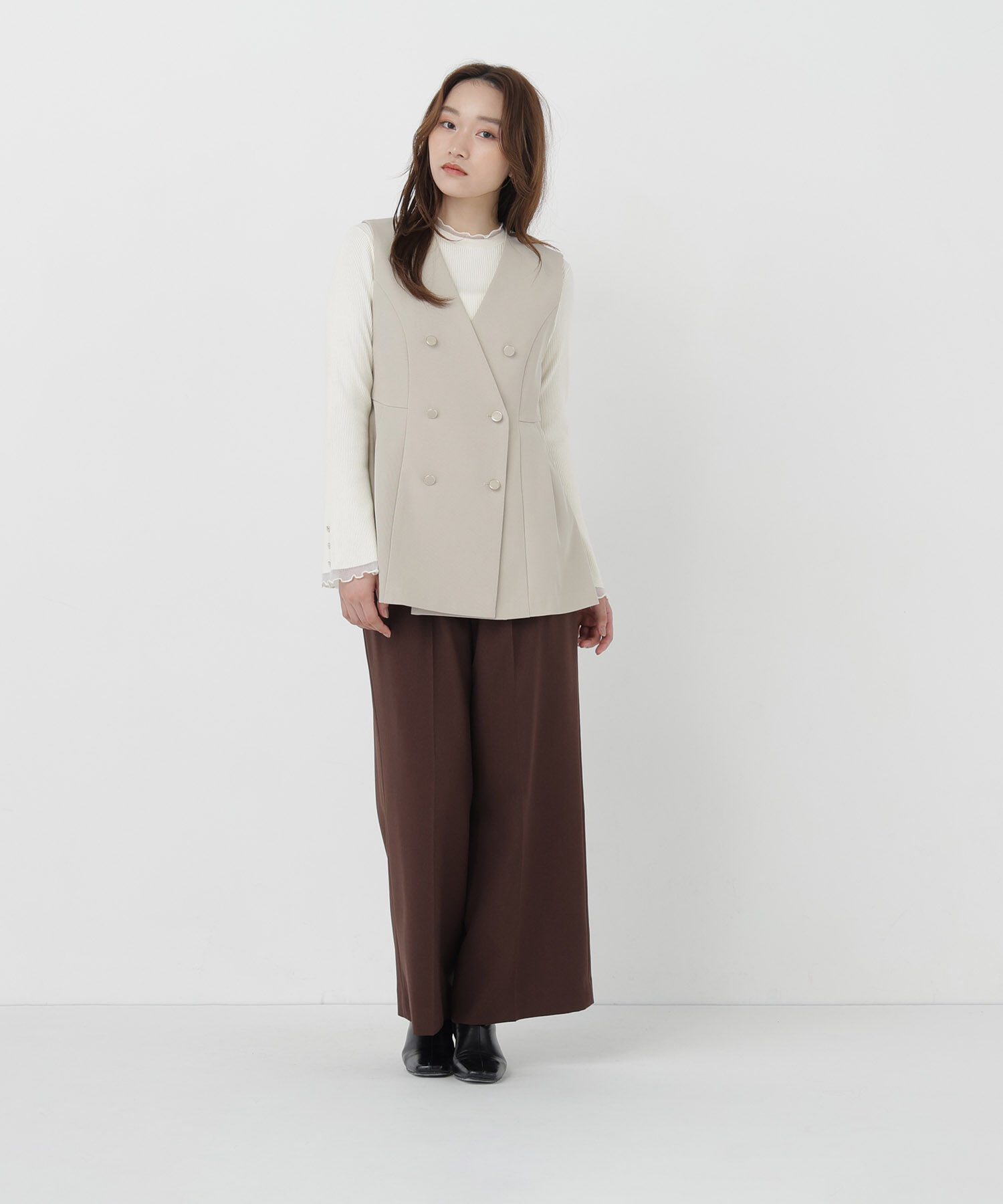  「ダブルベルトワイドパンツ」|その他|