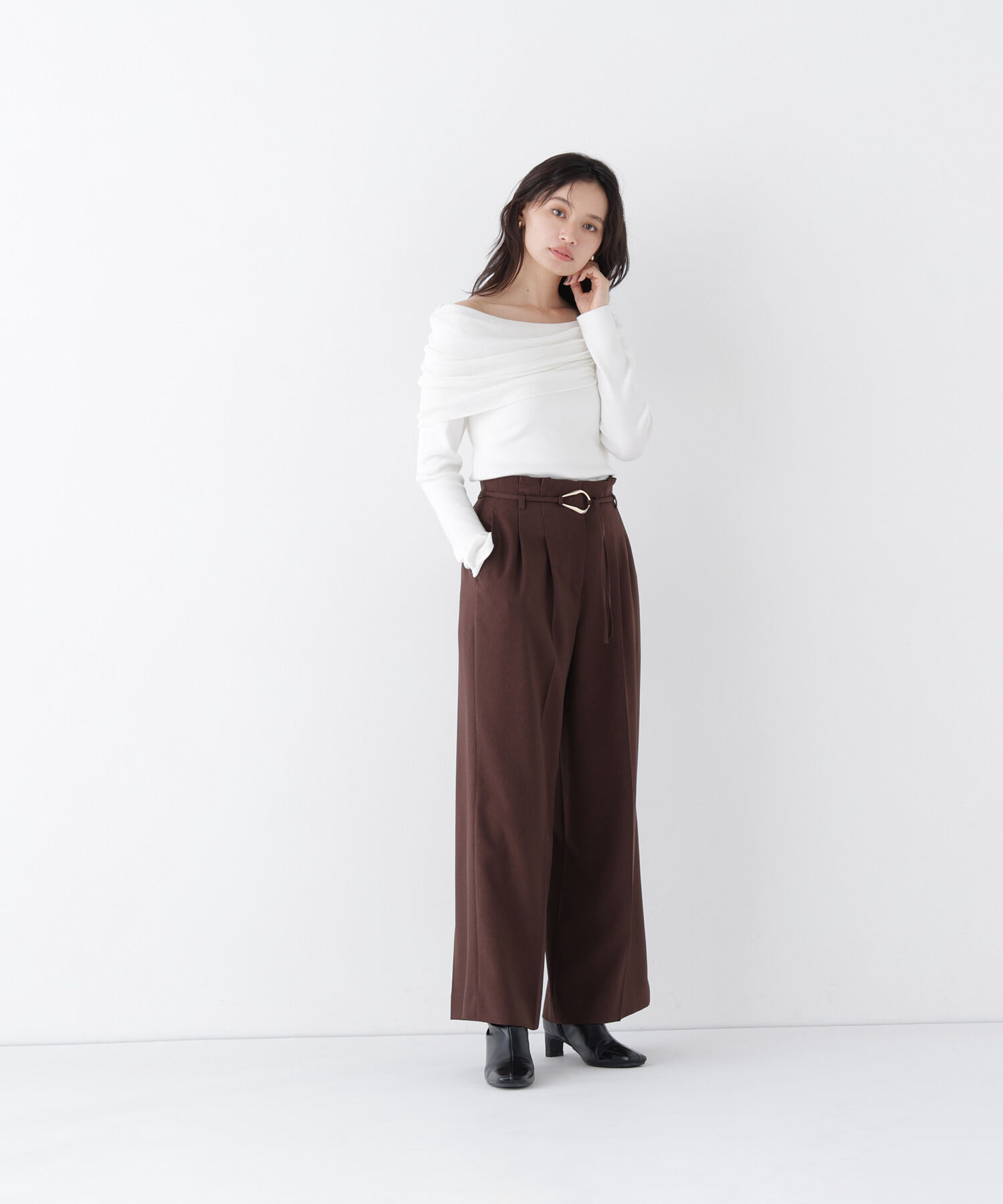  「ダブルベルトワイドパンツ」|その他|