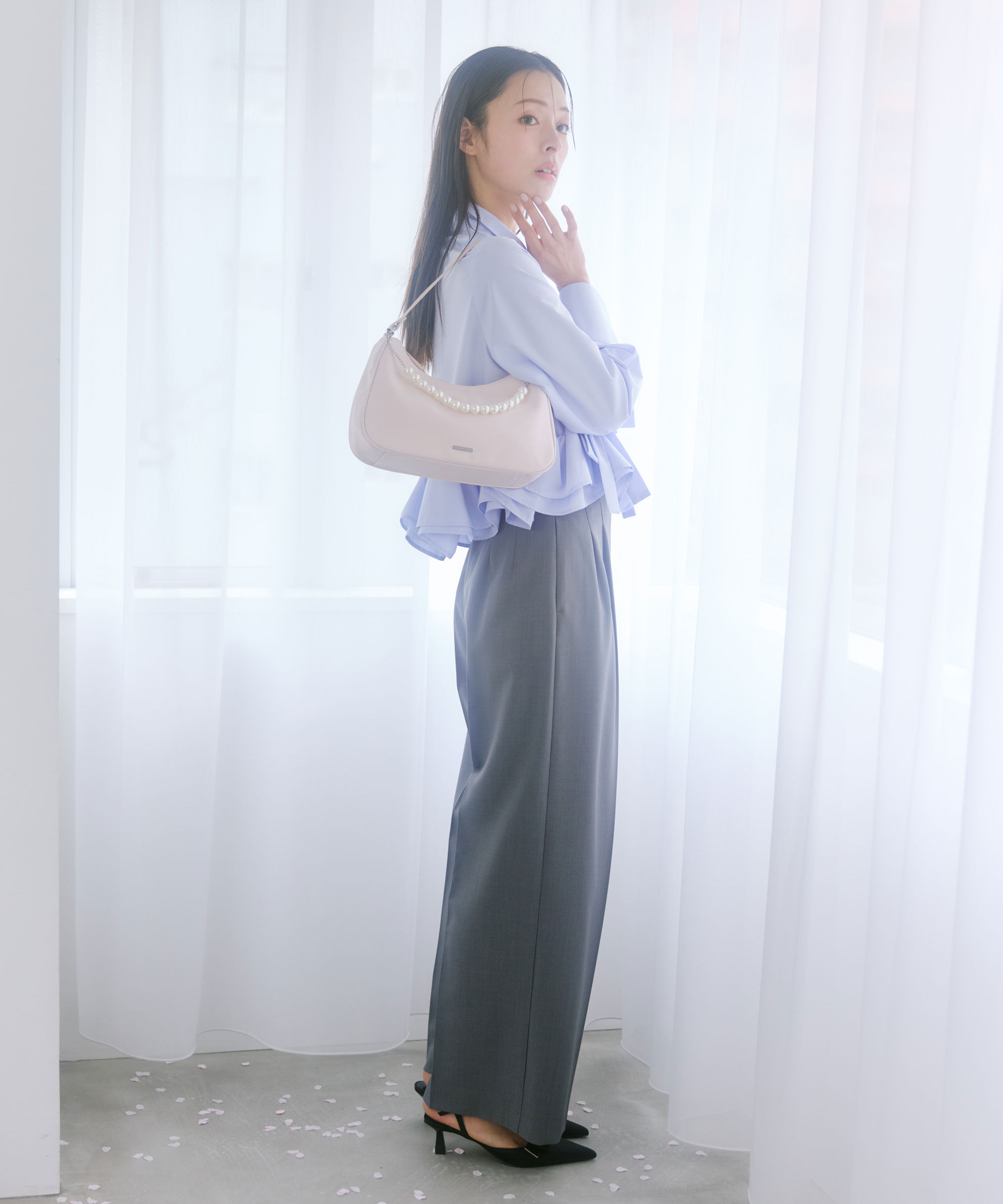  「チェーンベルトタックワイドパンツ」|その他|