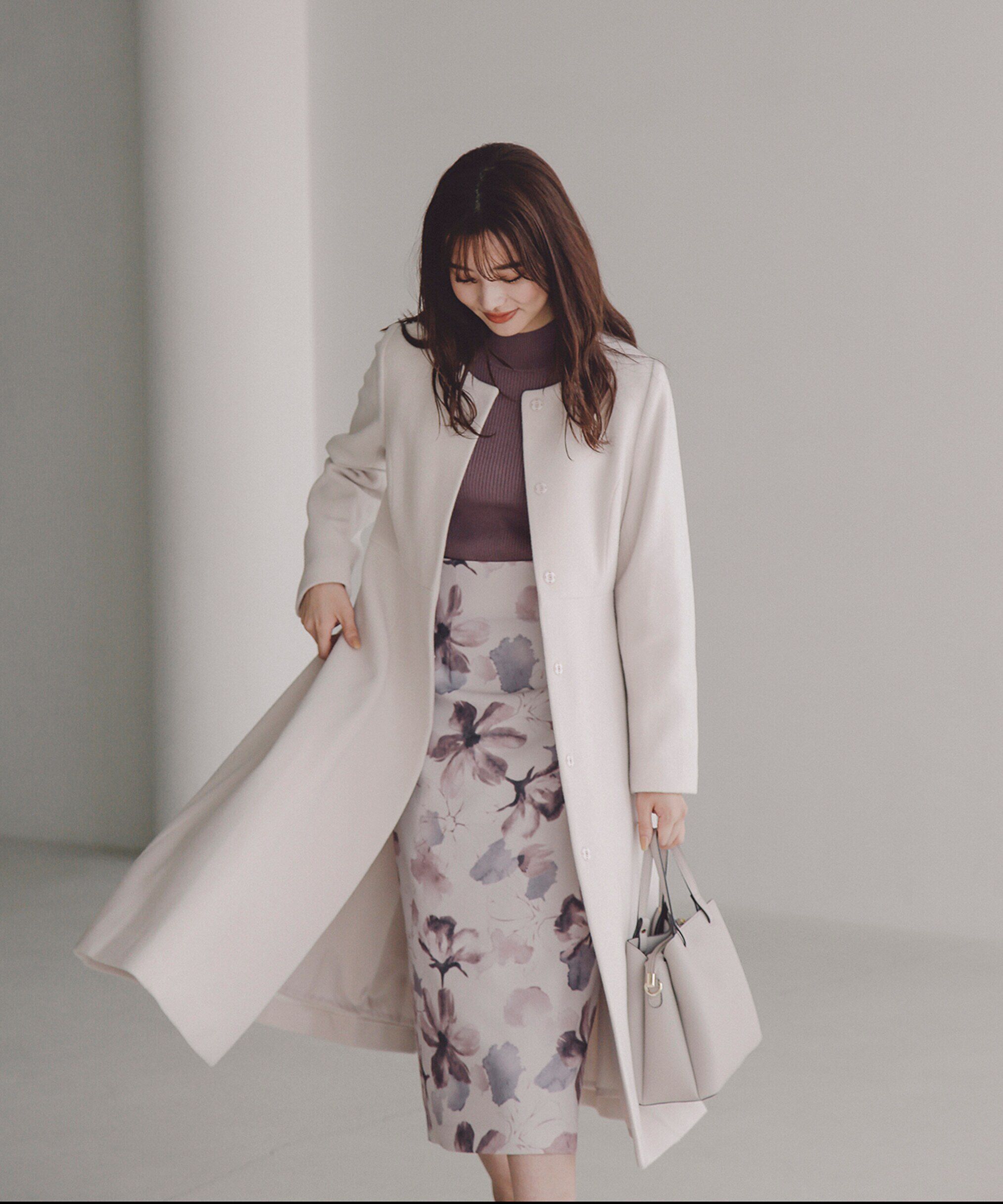 PROPORTION BODY DRESSING「ノーカラーフレアコート」|その他|アイボリー2