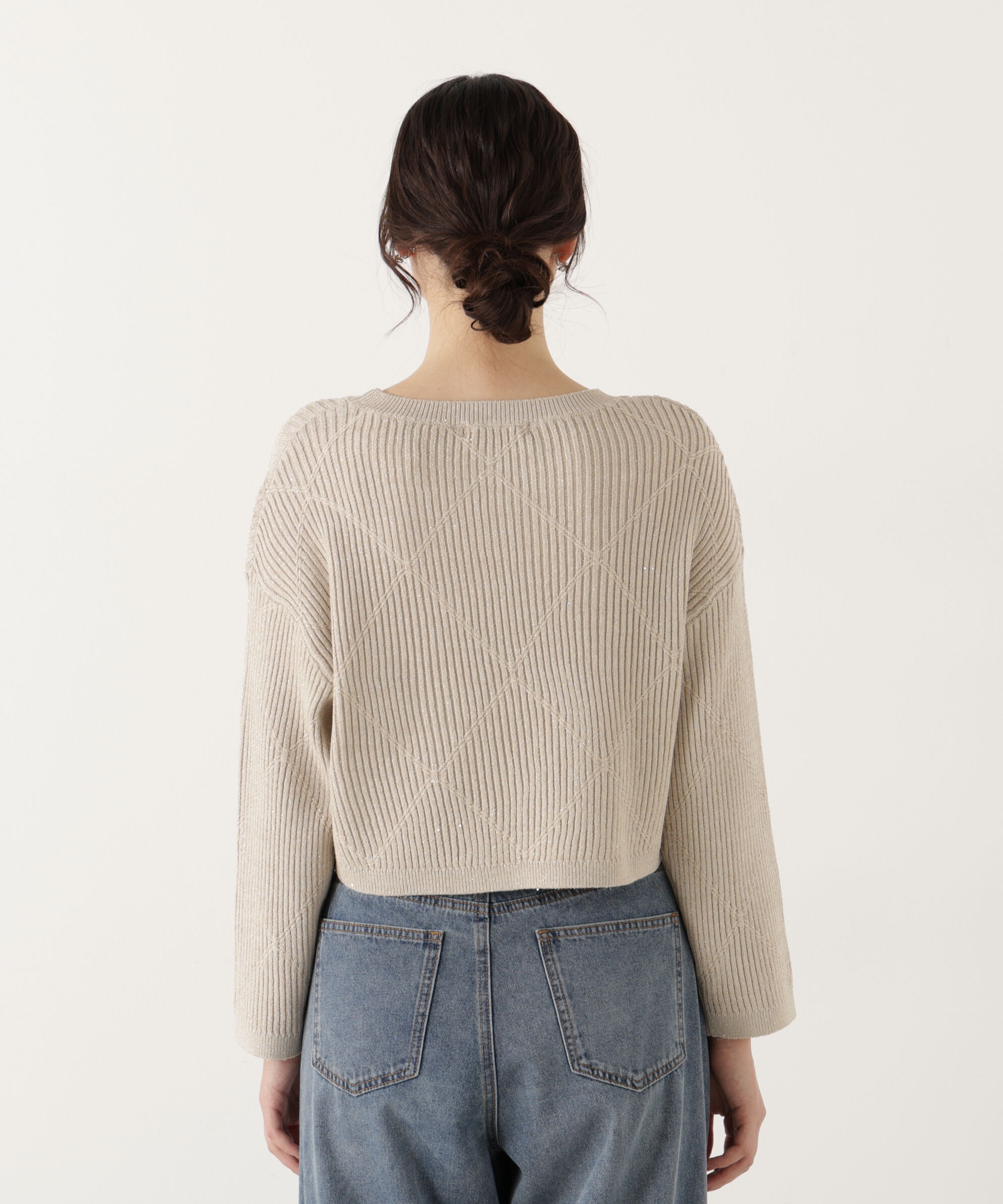 PROPORTION BODY DRESSING「ラメ入りアイレットボクシーニット」|ニット・セーター|